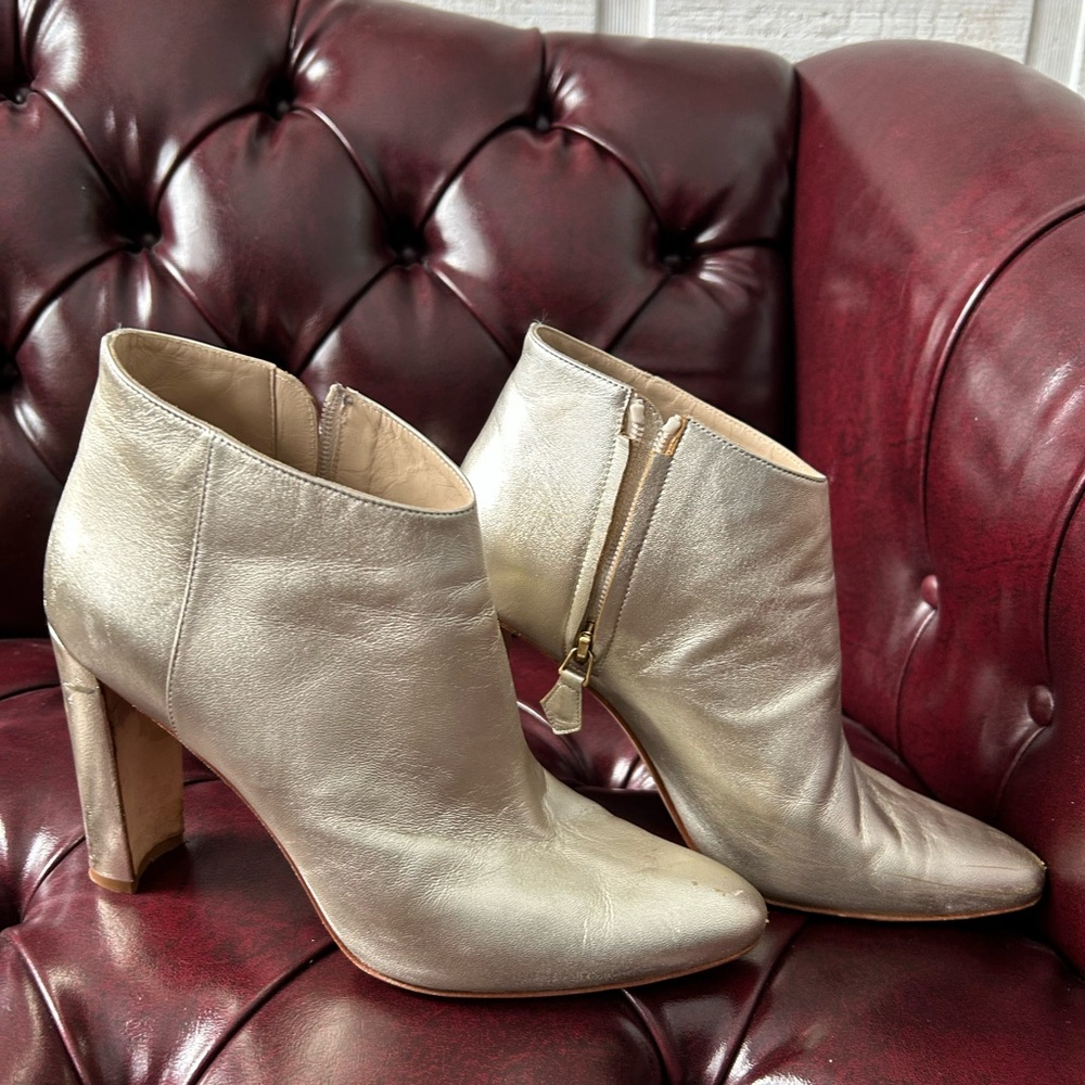 Silver Manolo Blahnik Brusta Booties!